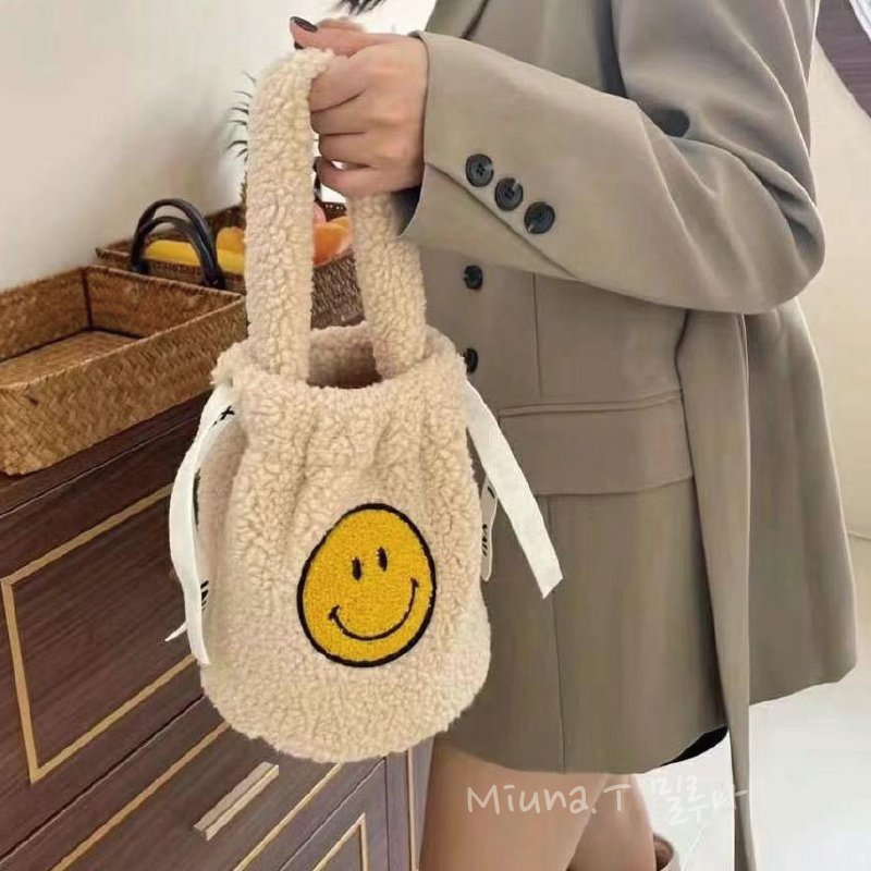 🙂笑臉羊羔毛手提包