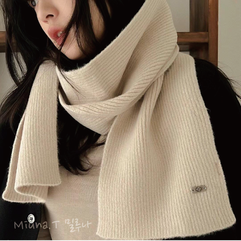 🧣羊毛條紋針織圍巾