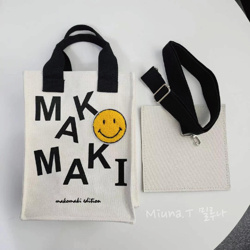 😊韓國MAKOMAKI 笑臉帆布包