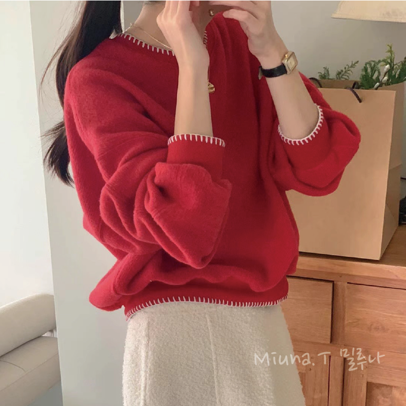 🐏韓國SLOWB 羊毛鎖邊針織毛衣