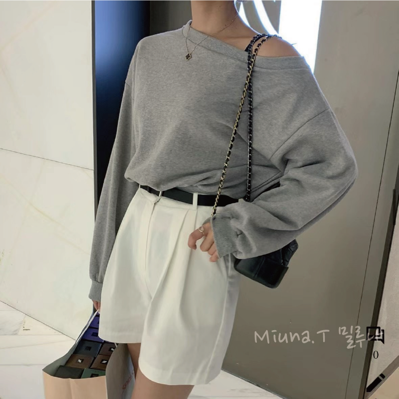 🤍韓國onthemode 斜肩縮腰上衣