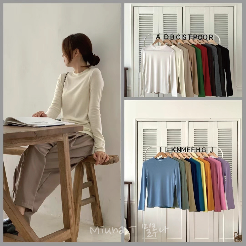 ✨韓國Lemiu 羊毛圓領內搭衣20色