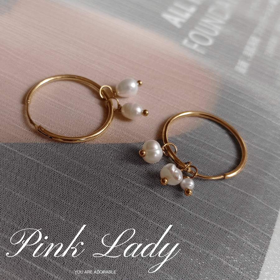 粉女飾『316 巴洛克珍珠耳環-五珠款』現貨。天然珍珠 金色 歐美風 可拆戴。珍珠項鍊 珍珠項鏈 珍珠耳環 珍珠手鍊