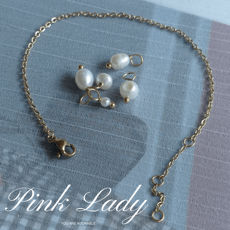 粉女飾『316 巴洛克珍珠手鍊-五珠款』現貨。天然珍珠 金色 歐美風 可拆戴。珍珠項鍊 珍珠項鏈 珍珠耳環 珍珠手鍊