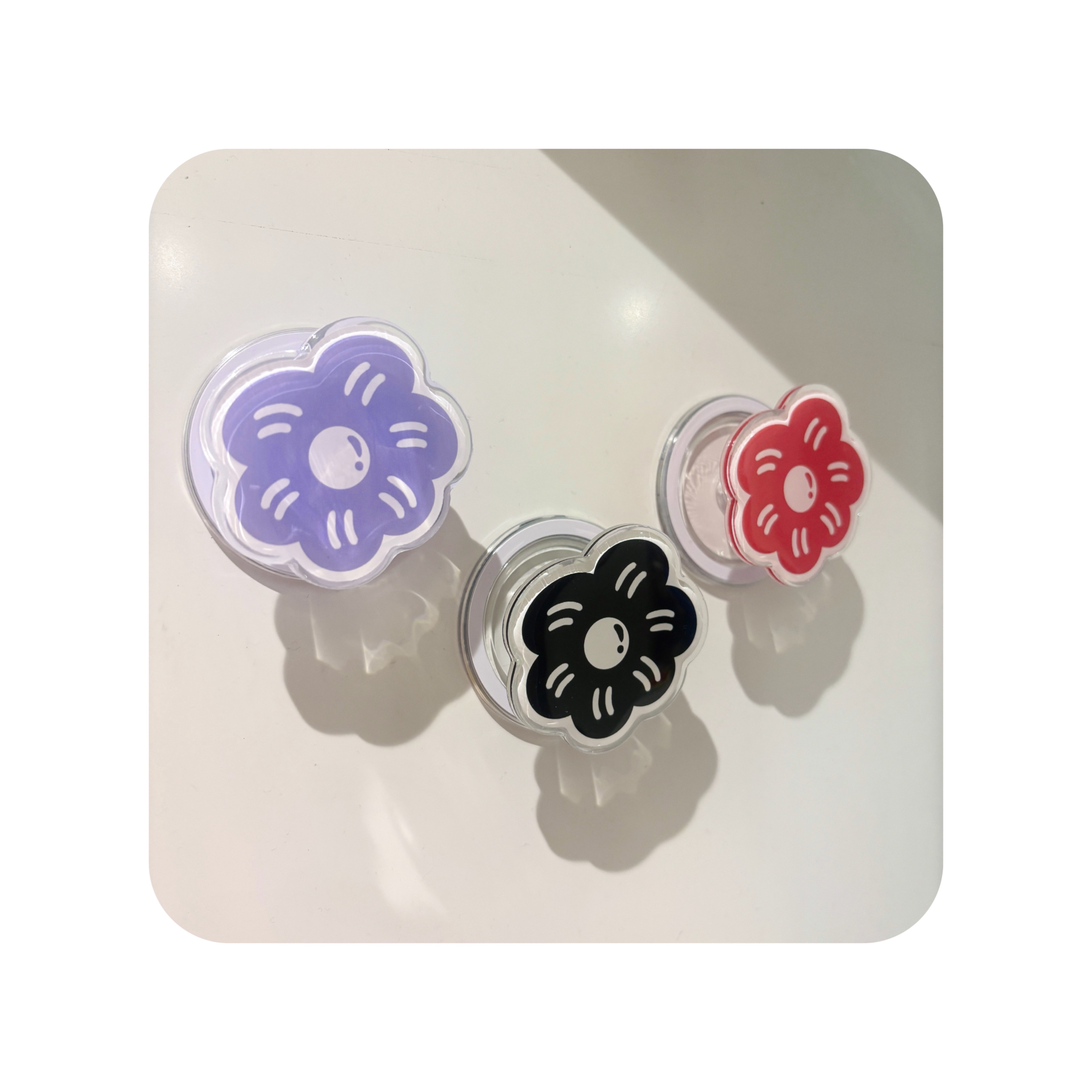 ෆ泡泡花磁吸支架（紫/黑/紅）ෆ