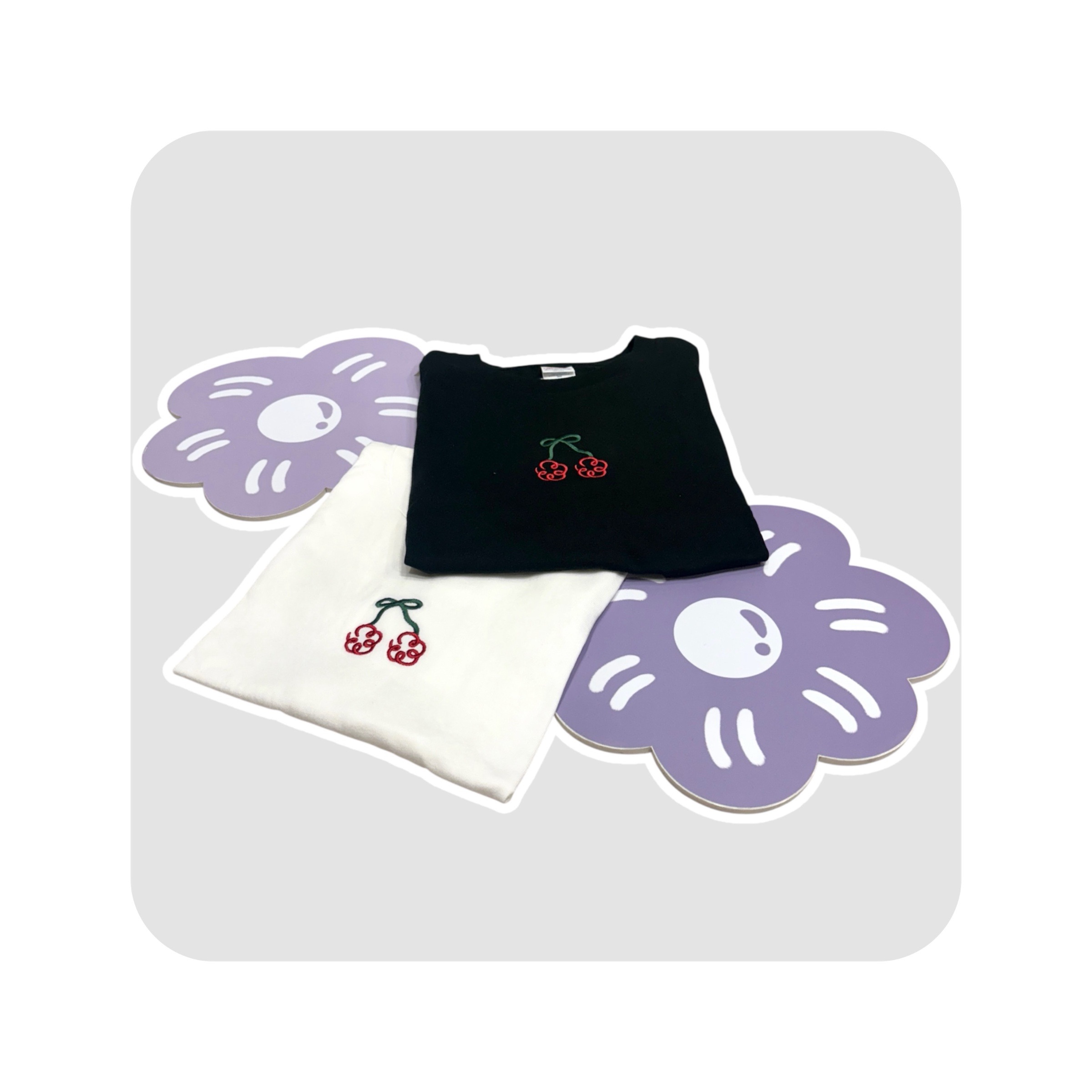 ෆ捲捲花櫻桃刺繡T ෆ