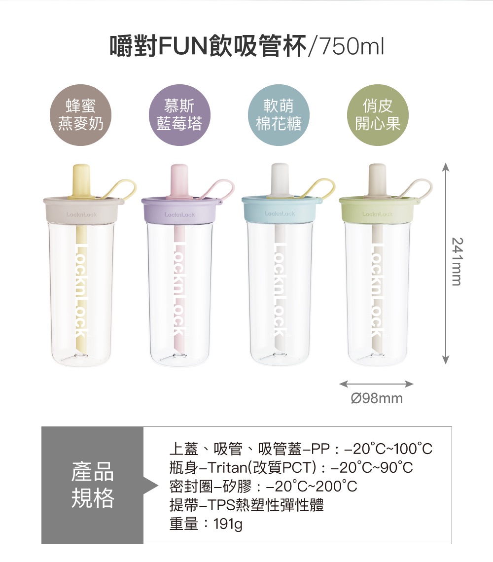 樂扣樂扣嚼對FUN飲吸管杯750ml