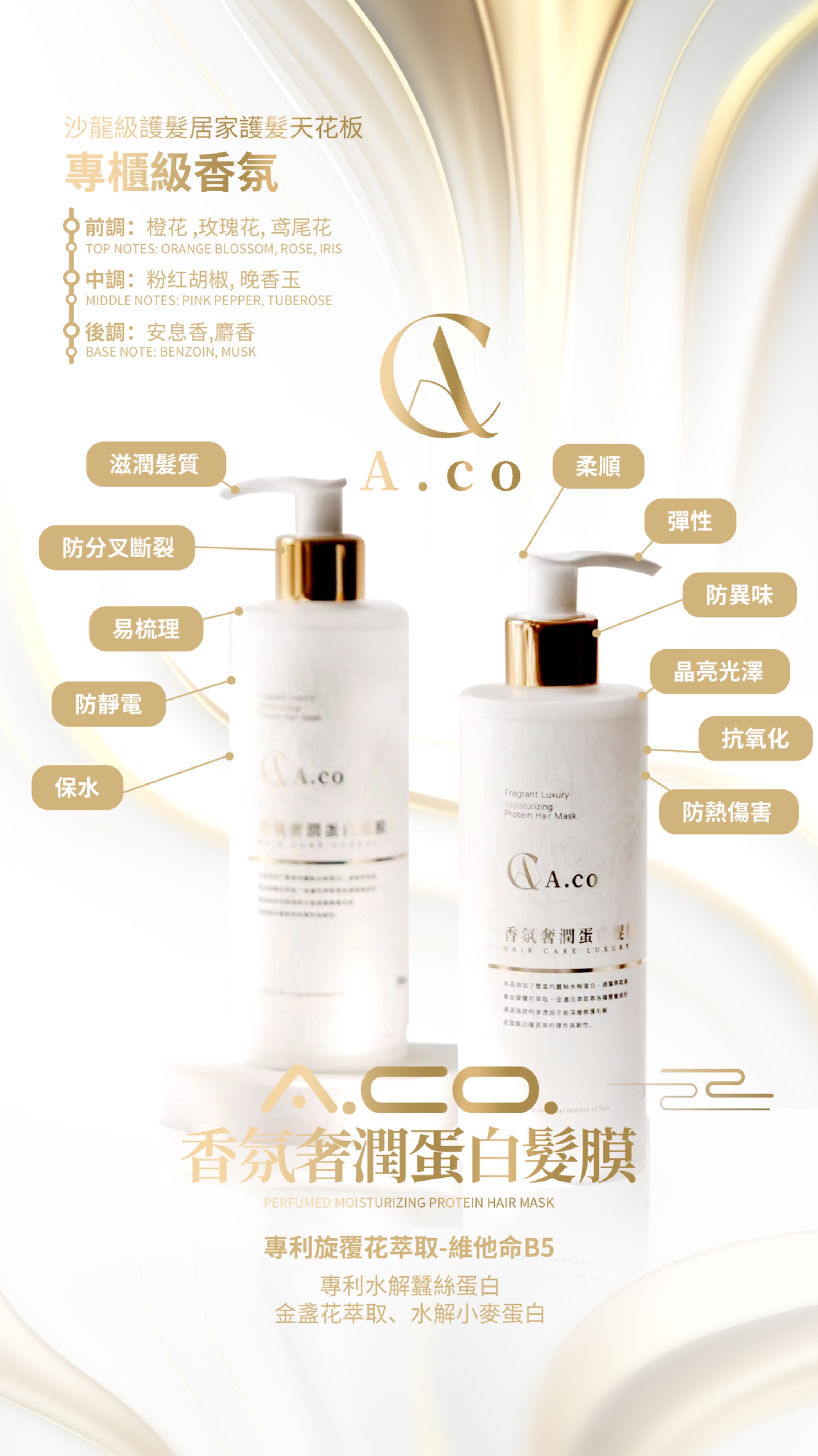 現貨😎ACO香氛奢潤蛋白髮膜｜專櫃級香氛✨居家護髮天花板