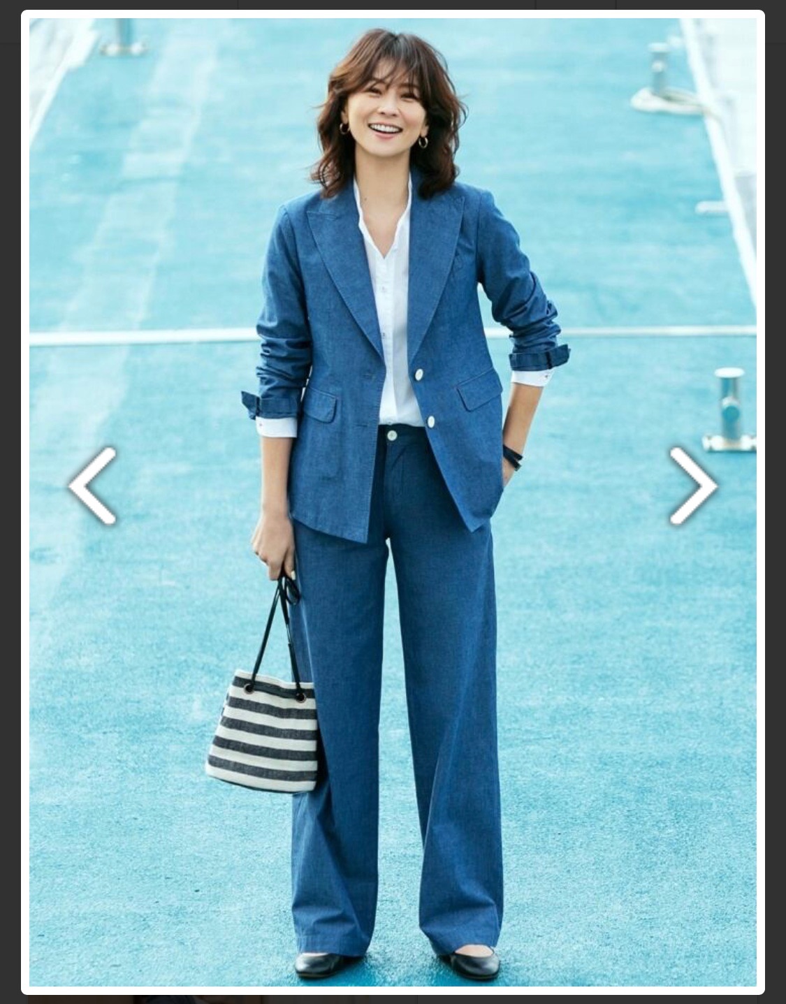 UNIQLO x INES DE LA FRESSANG 牛仔棉質寬褲