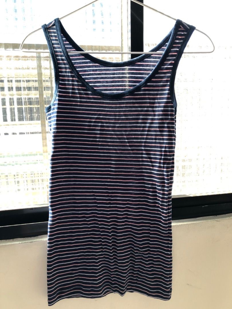 💎全新轉售 UNIQLO 條紋坦克背心 藍色