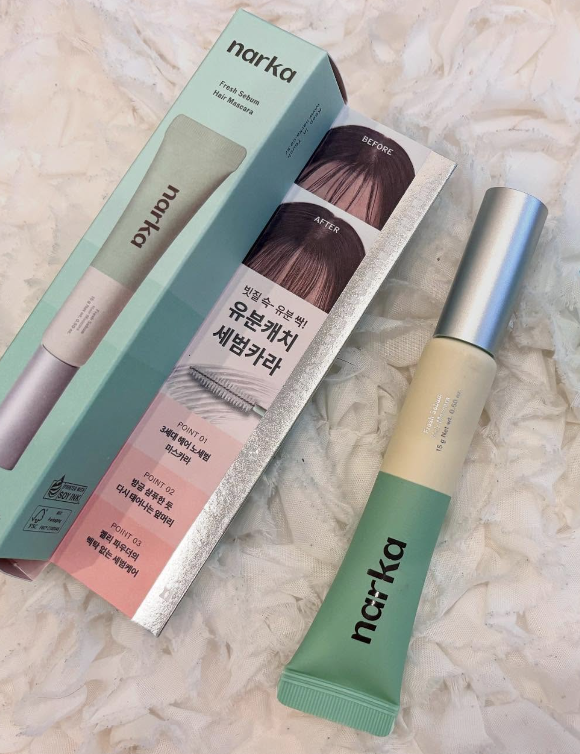 Narka 瀏海控油棒+贈控油噴霧20ml  나르카 프레시 세범 헤어 마스카라