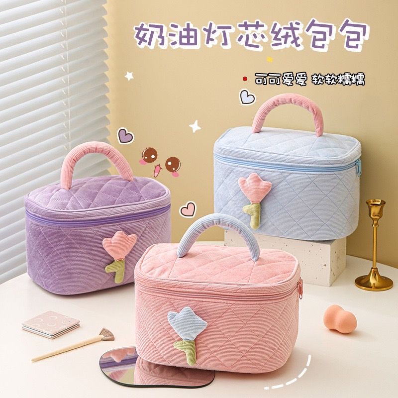 ins高級感燈芯絨化妝包