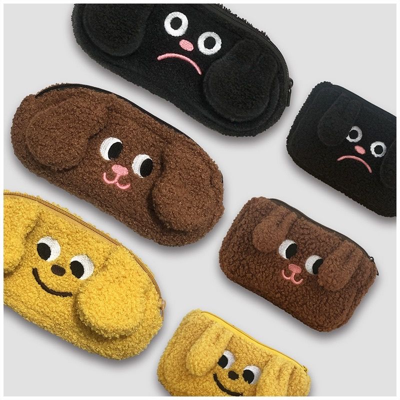 小狗勾毛絨筆袋/同款零錢包（點擊選項有其他款）