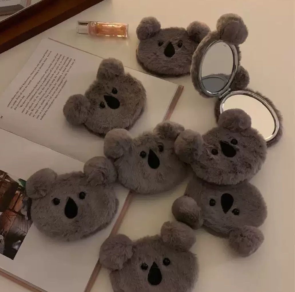 毛絨無尾熊便攜補妝鏡