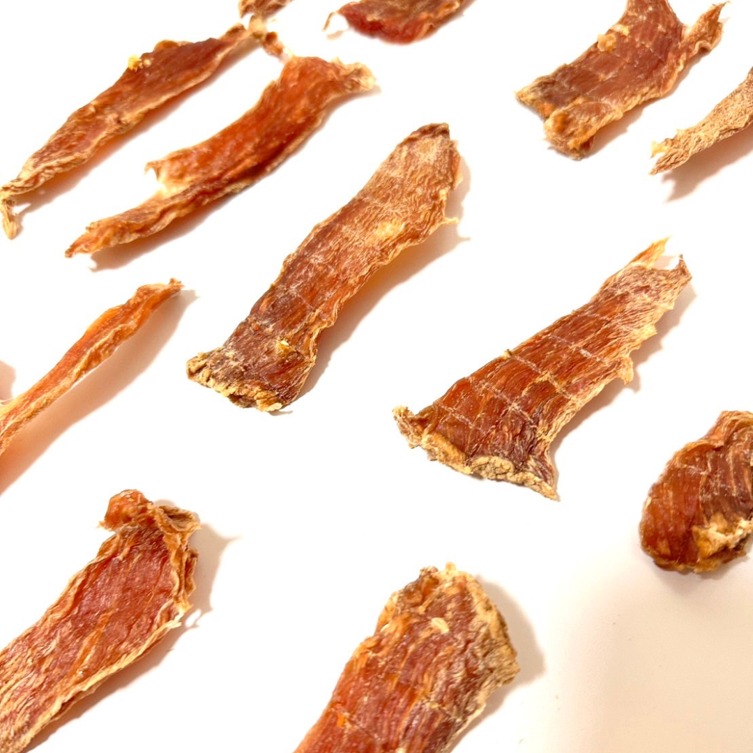 CHAI MIE MIE 柴咩咩｛近零脂豬瘦肉乾｝/肉肉系列寵物零食/狗狗寵物零食/手作寵物零食/真空包裝