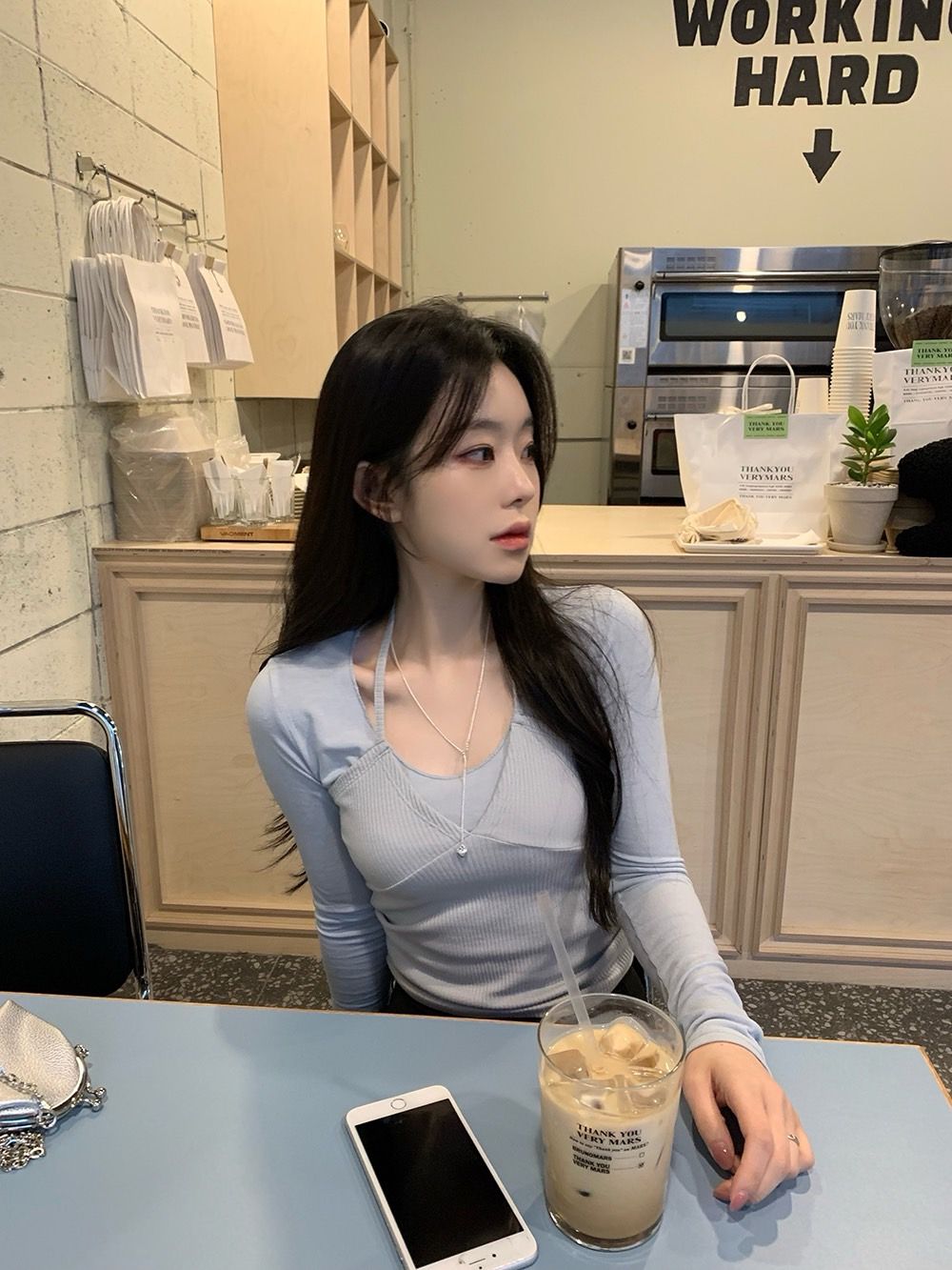 正韓現貨 女孩許願!時髦又溫柔的層次感背心長袖套組
