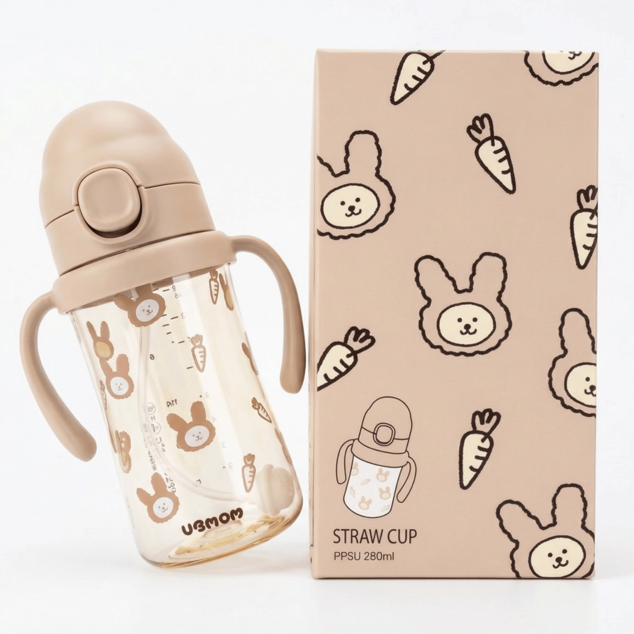 台灣限定兔子水杯280ML奶茶色