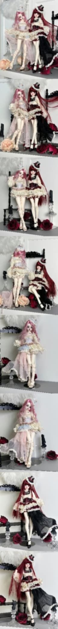 以西晨曦微光四分尺寸黑、粉二色，都有加購下裙