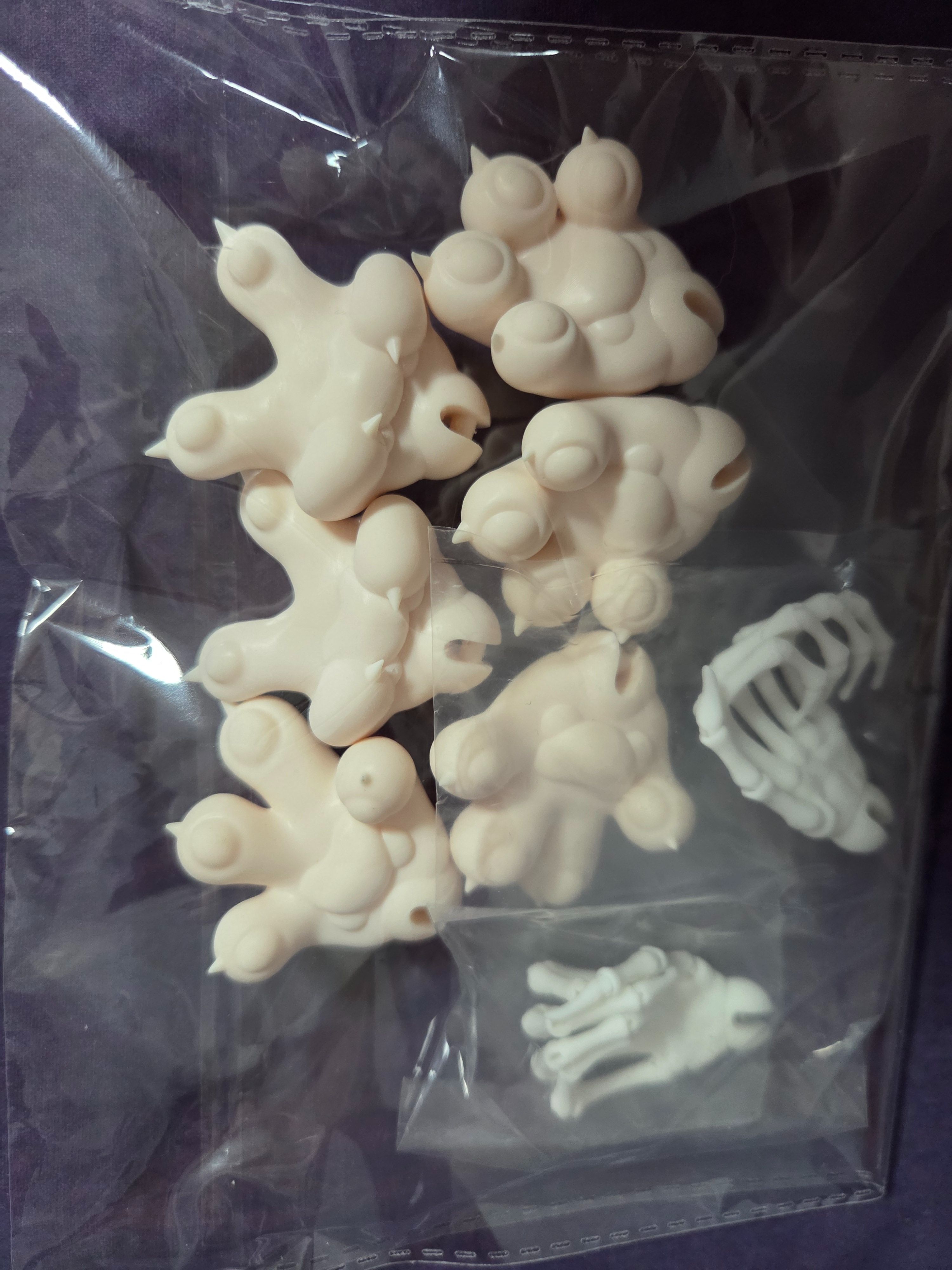 擒魚DOLL白色四分骨手、十五葉爪爪手型MIA粉四分14mm關節