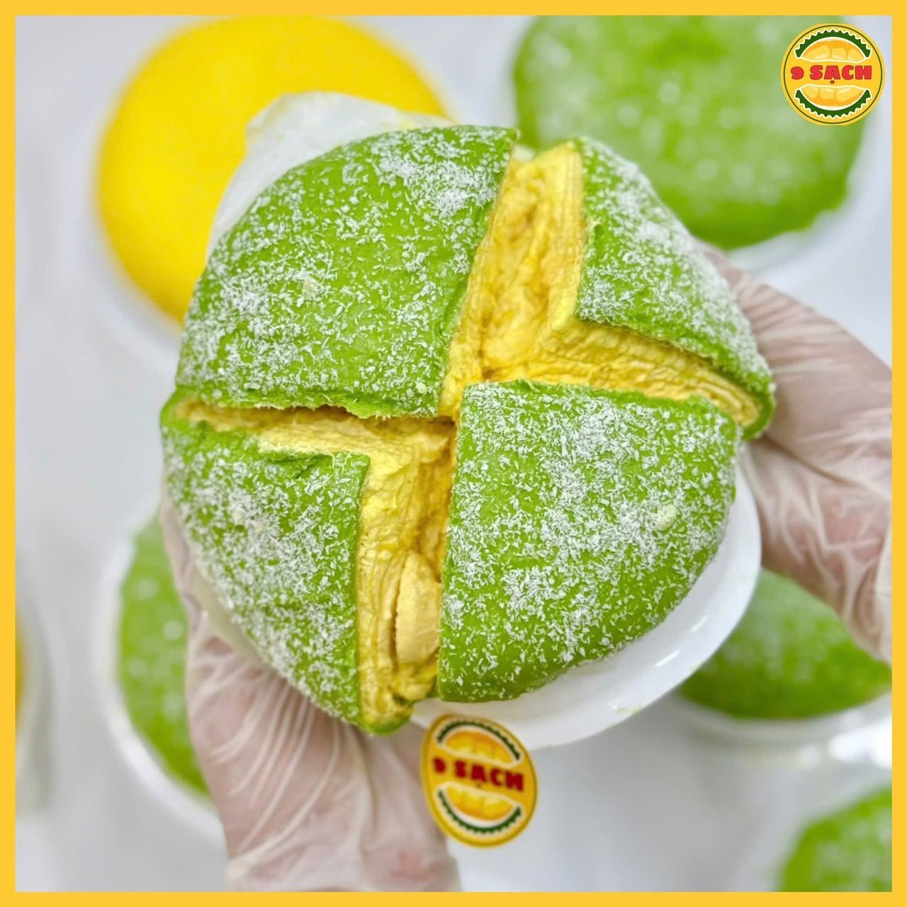 1 榴槤蛋糕椰子口味  600g Bánh sầu dừa xanh