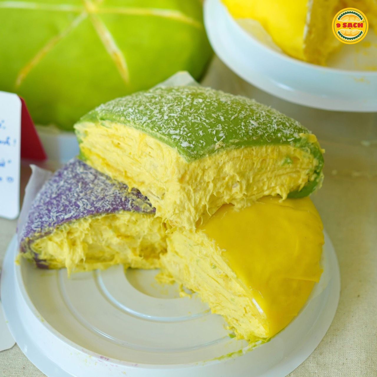 三色榴槤蛋糕bánh sầu mix vị