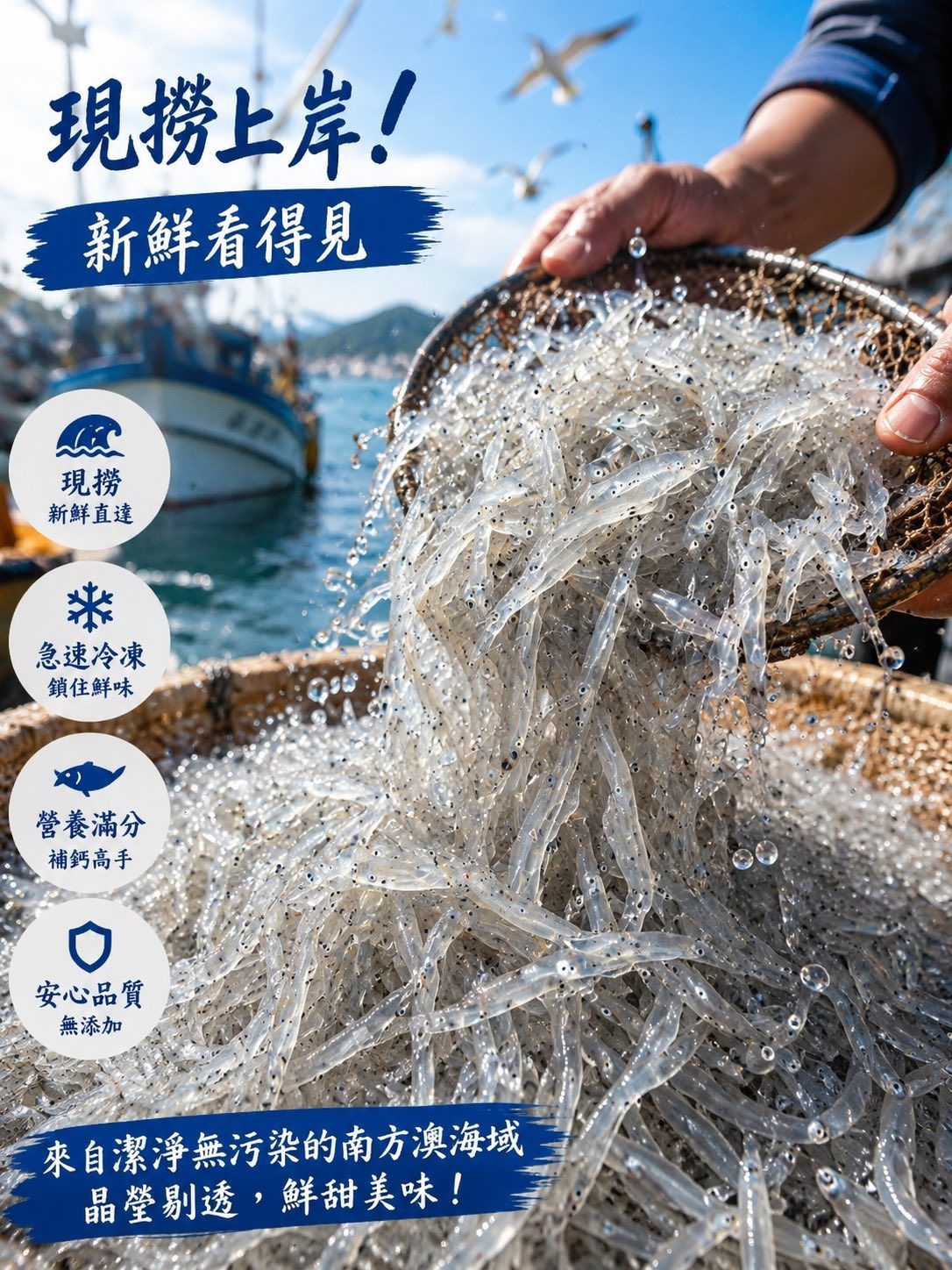 《現流生凍吻仔魚》200g新鮮生凍！無添加漂白劑！ 無腥味方便好料理、料理可以很多變化