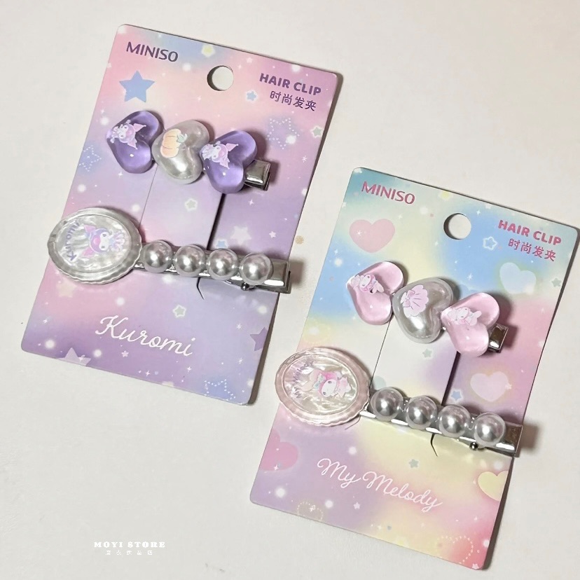 （台灣現貨❤24H內發貨）┃ 正版三麗鷗甜美珍珠髮夾瀏海夾兩入組
