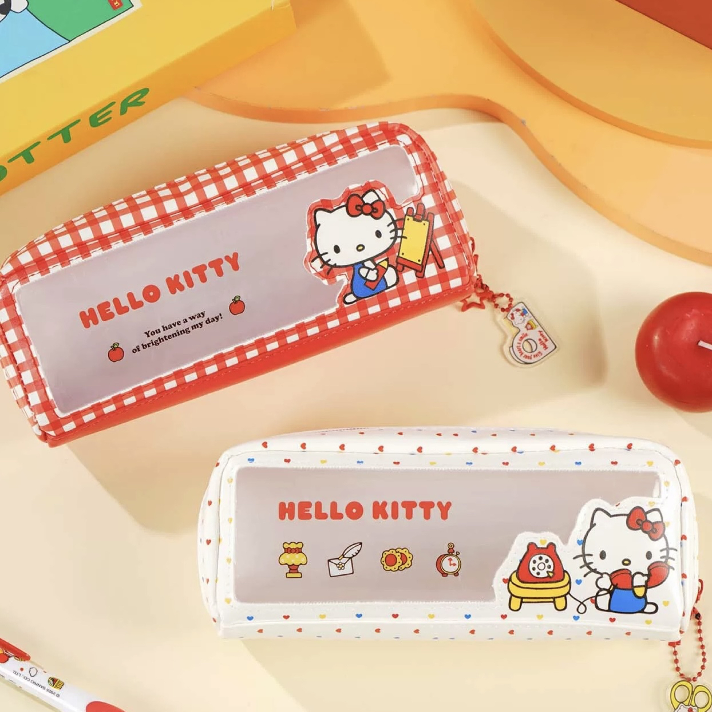 （預購商品❤️）正版三麗鷗kitty便攜式透明筆袋鉛筆盒