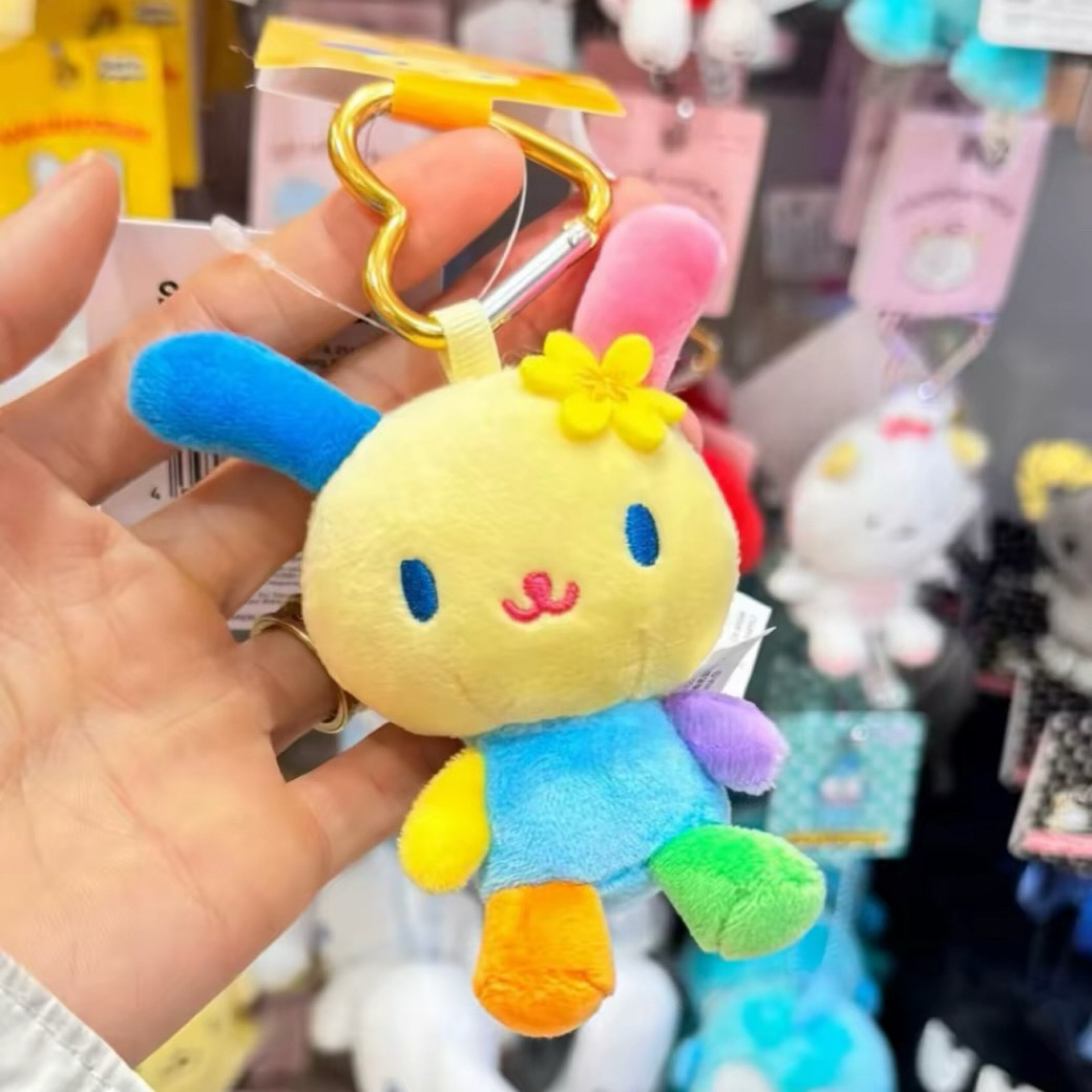 （預購商品❤️）正版三麗鷗花小兔毛絨公仔掛件愛心鑰匙扣