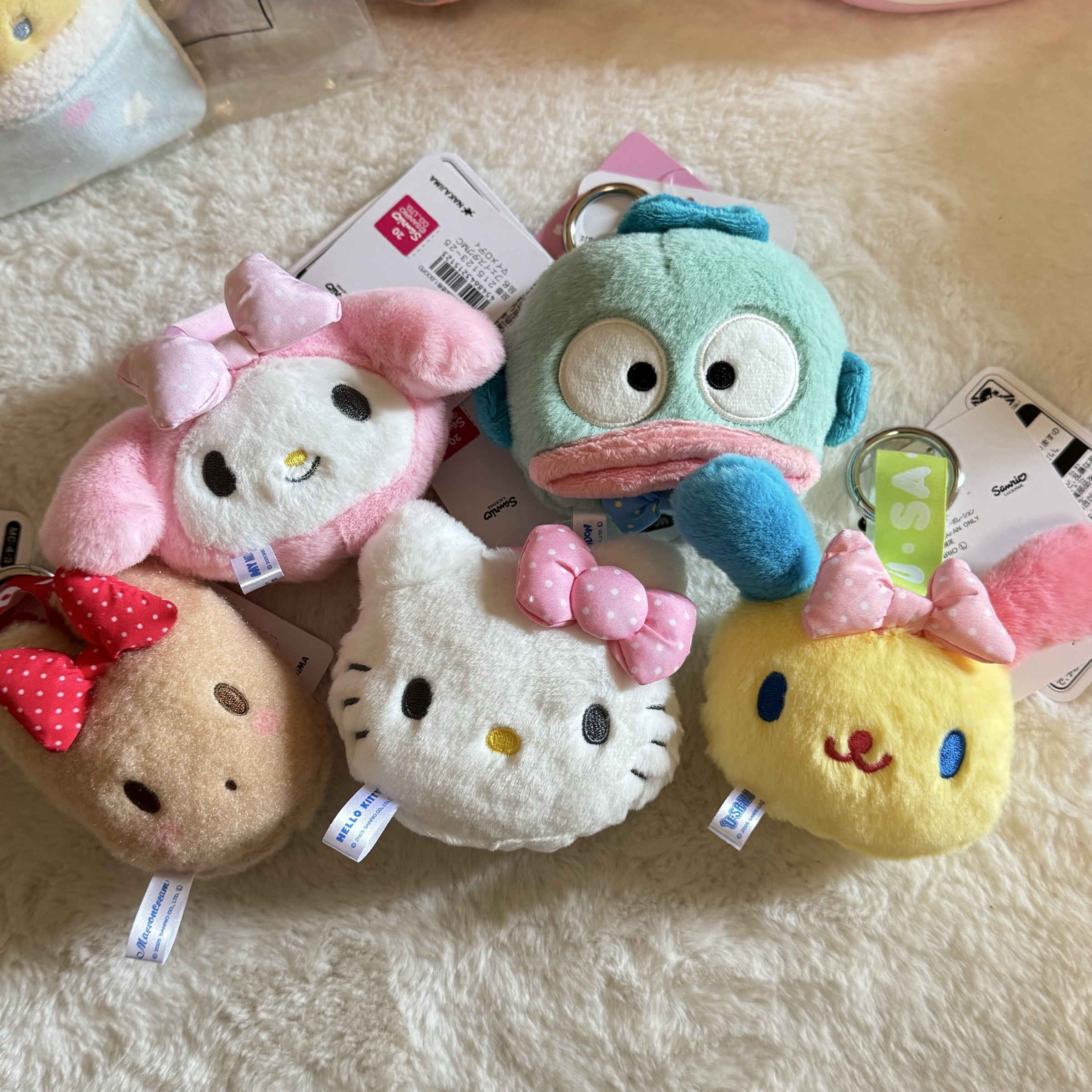 （預購商品❤️）正版三麗鷗大頭毛絨公仔吊牌掛件
