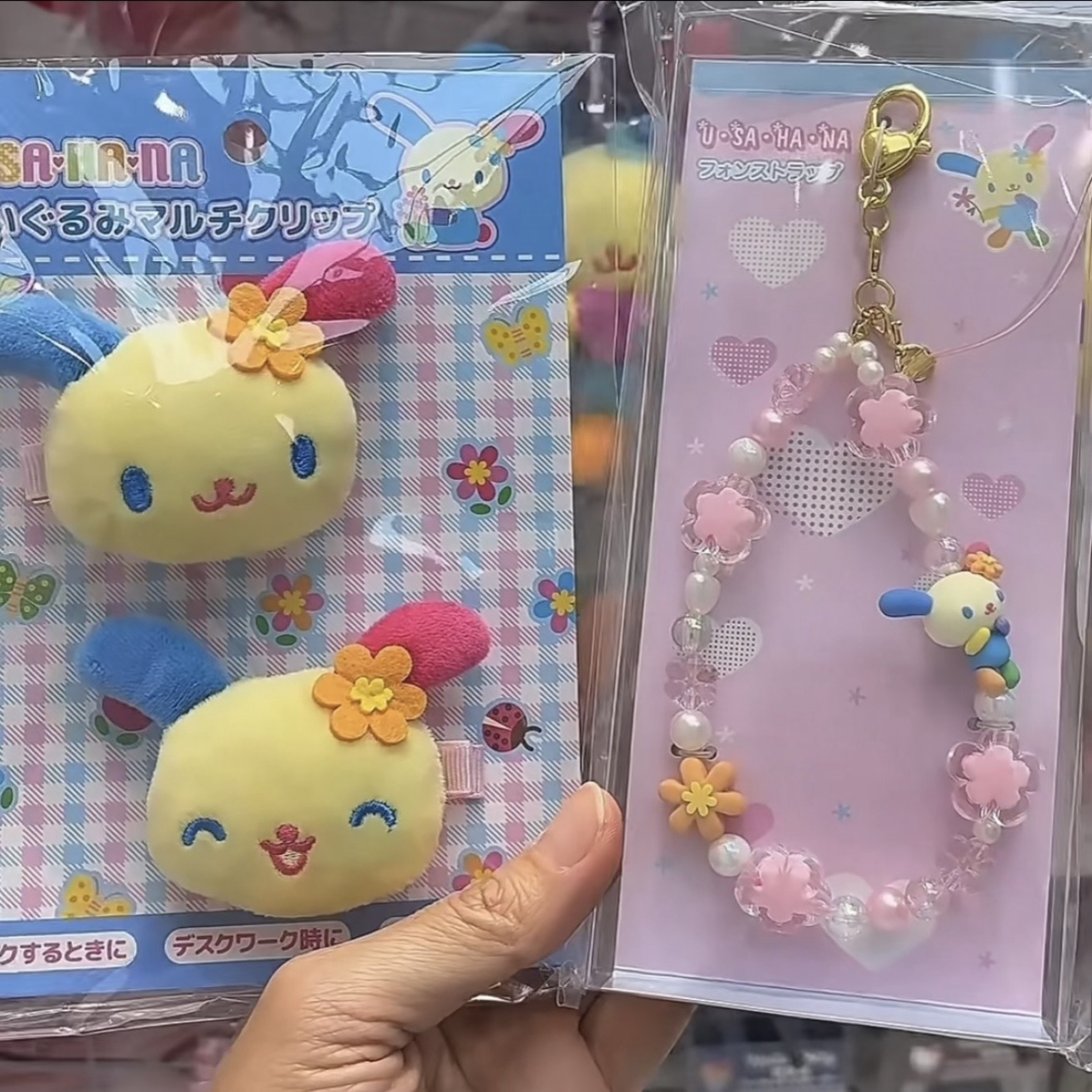 （預購商品❤️）正版三麗鷗花小兔系列毛絨髮夾手機吊飾