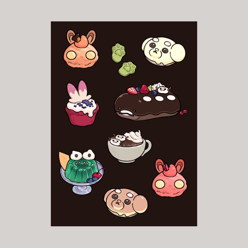 和寶可夢一起!甜點圖鑑-貼紙