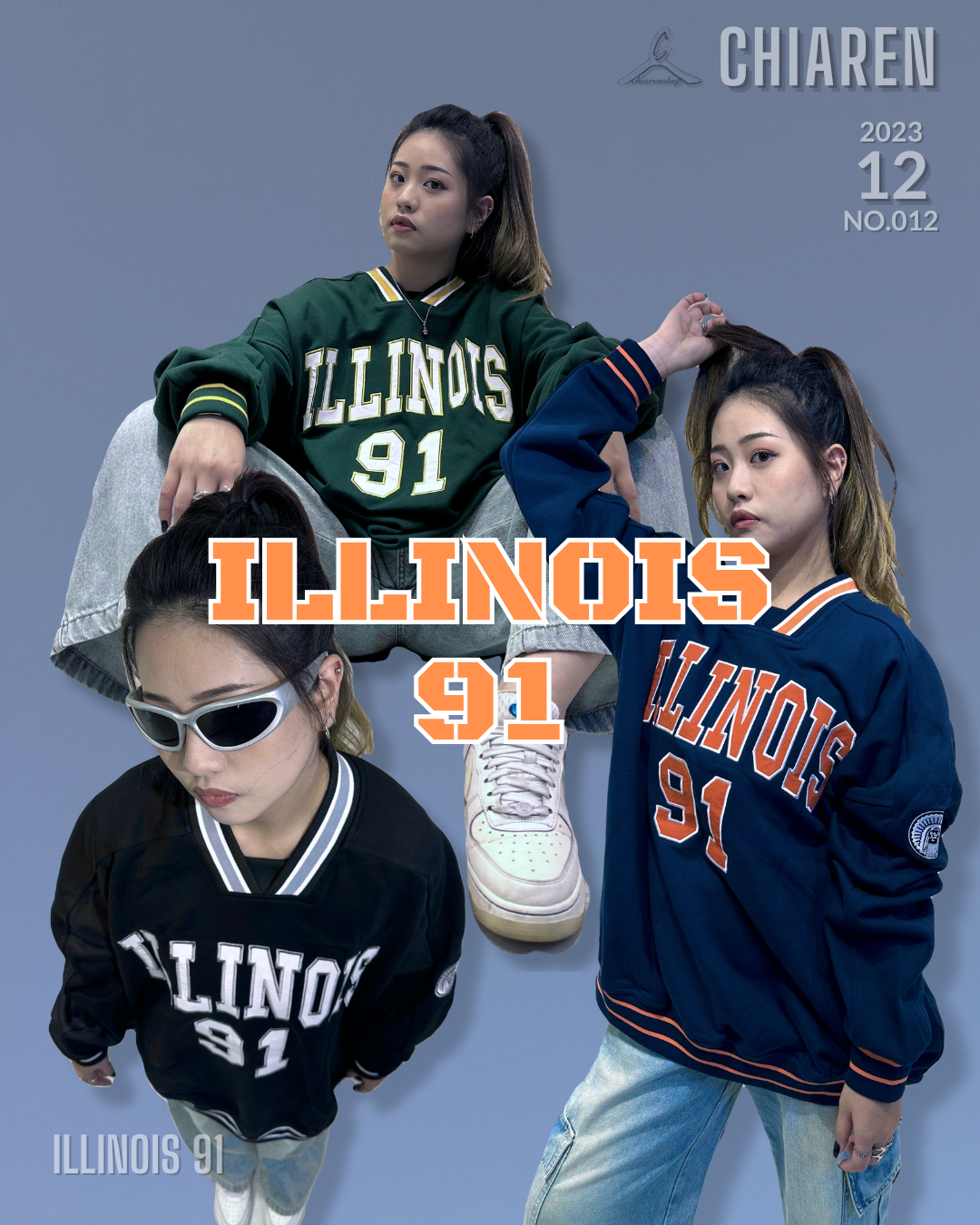 🇰🇷韓國Kirin-ILLINOIS 91貼布繡重磅大學T