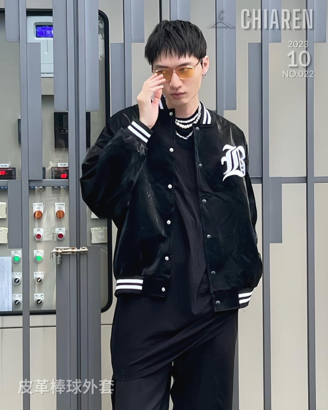 🇰🇷韓國Lane-歌德文刺繡皮革棒球外套