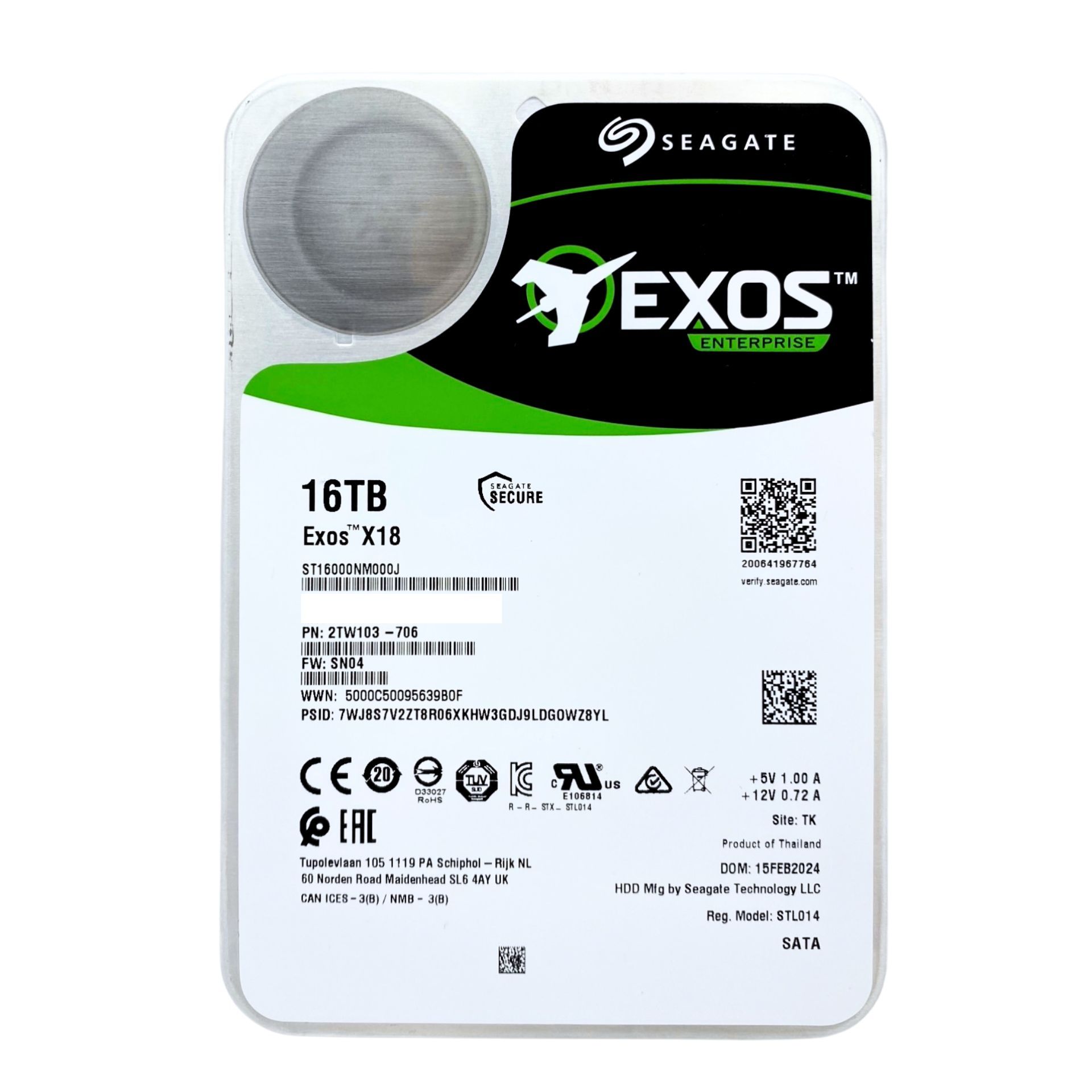 SEAGATE 16TB SATA ST16000NM000J 企業級硬碟 健康度100% 二手良品
