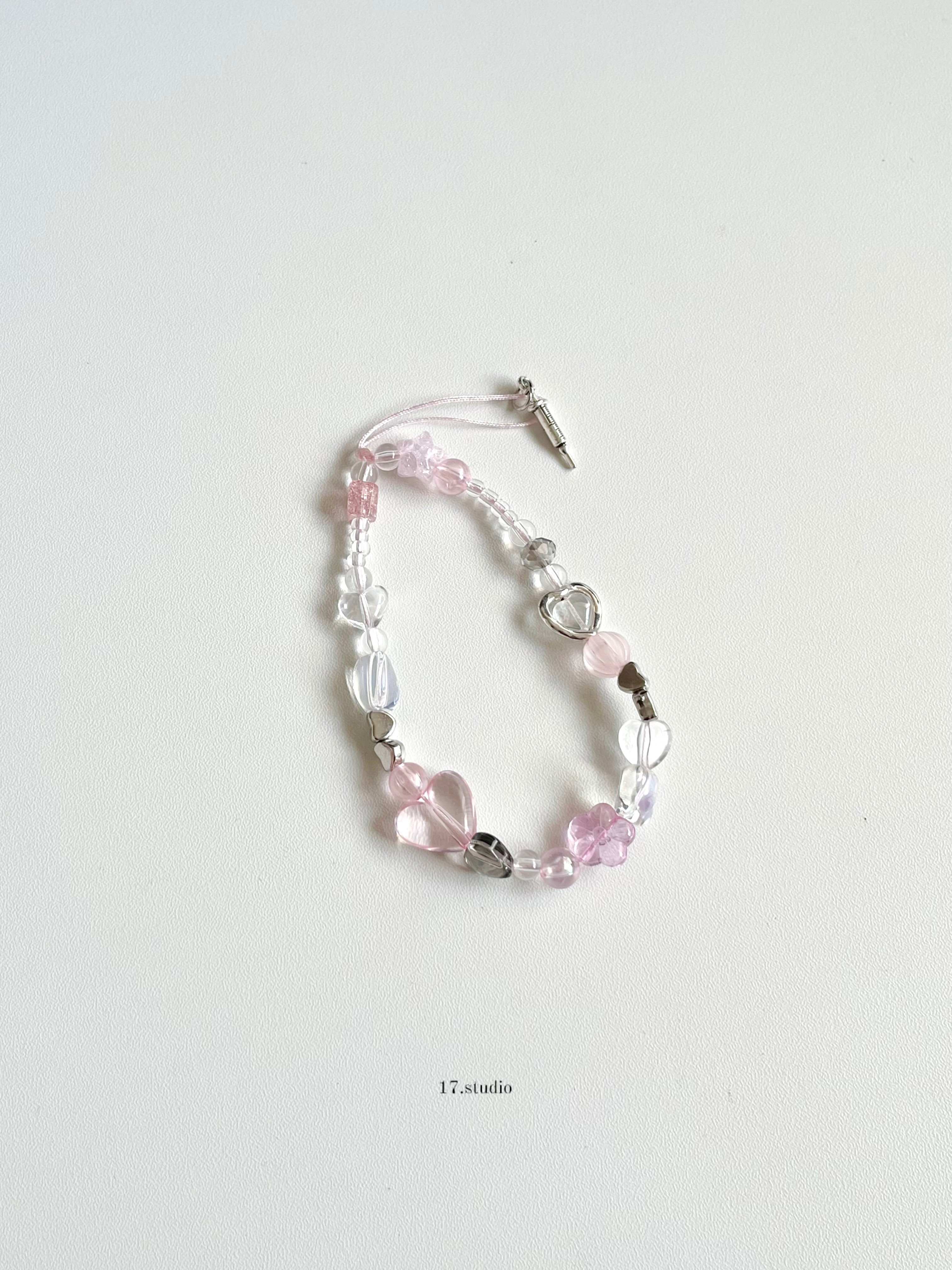 心動粉紅愛心掛繩