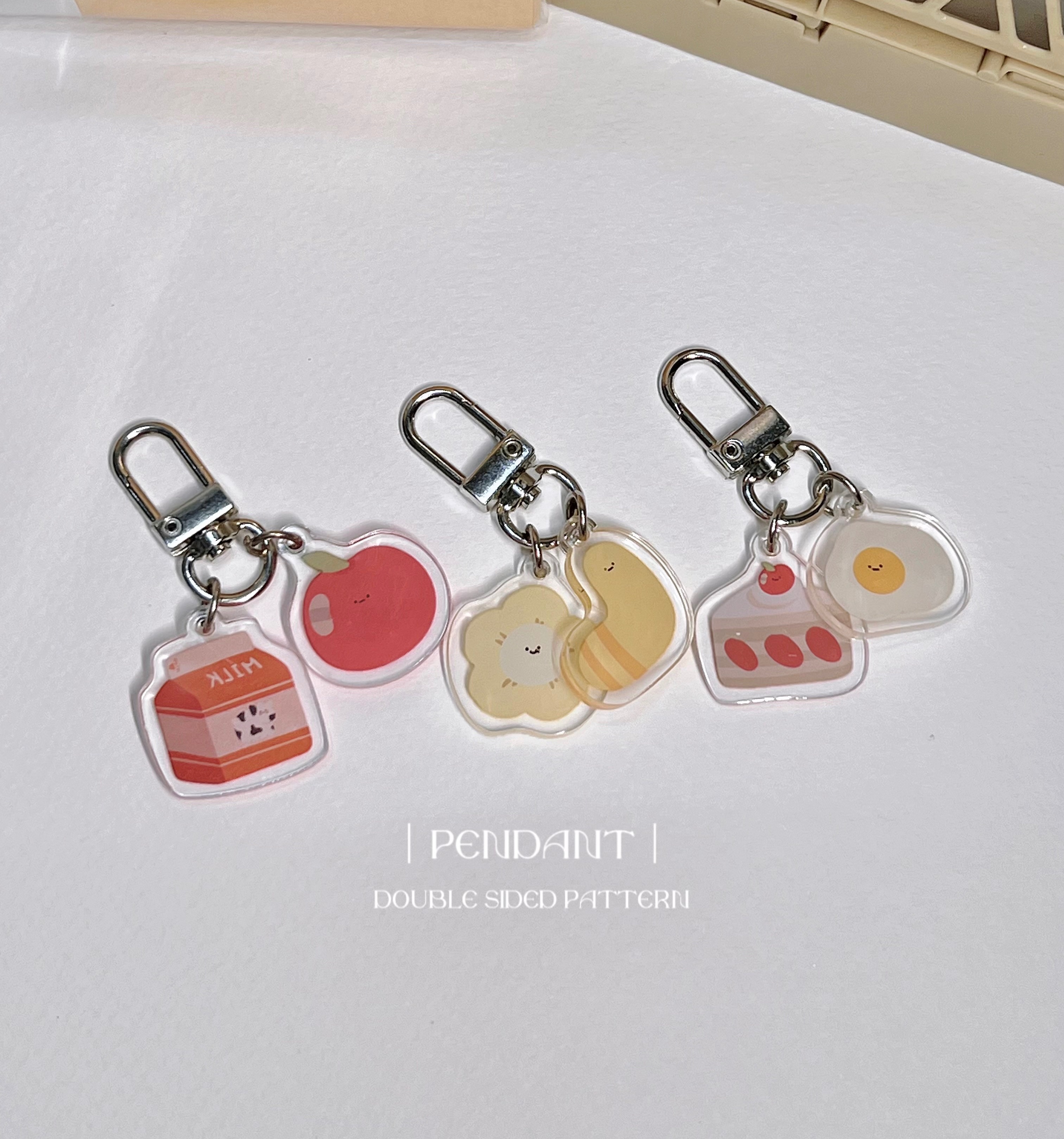 【pingou】壓克力吊飾🧸文創吊飾｜鑰匙圈｜AirPods掛飾｜雙面圖｜小吊飾