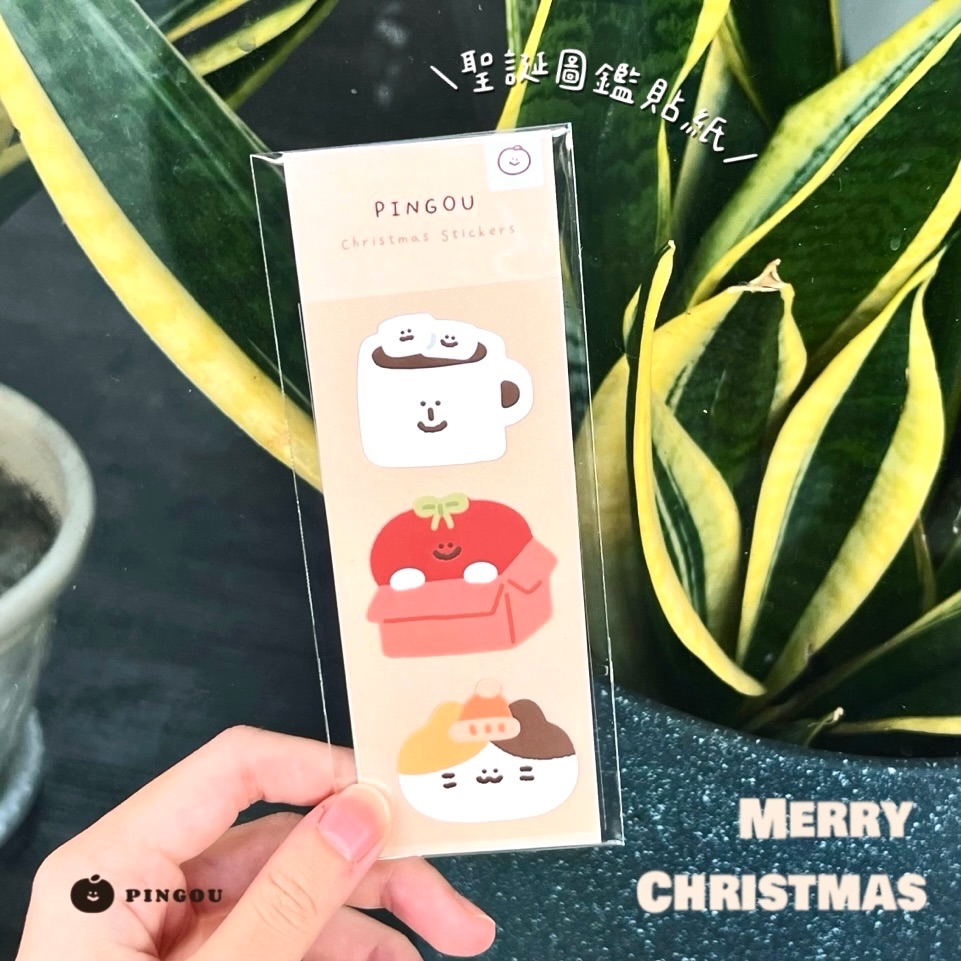 【𝗣𝗜𝗡𝗚𝗢𝗨｜聖誕圖鑑貼紙】亮面｜聖誕節｜包裝｜貼紙