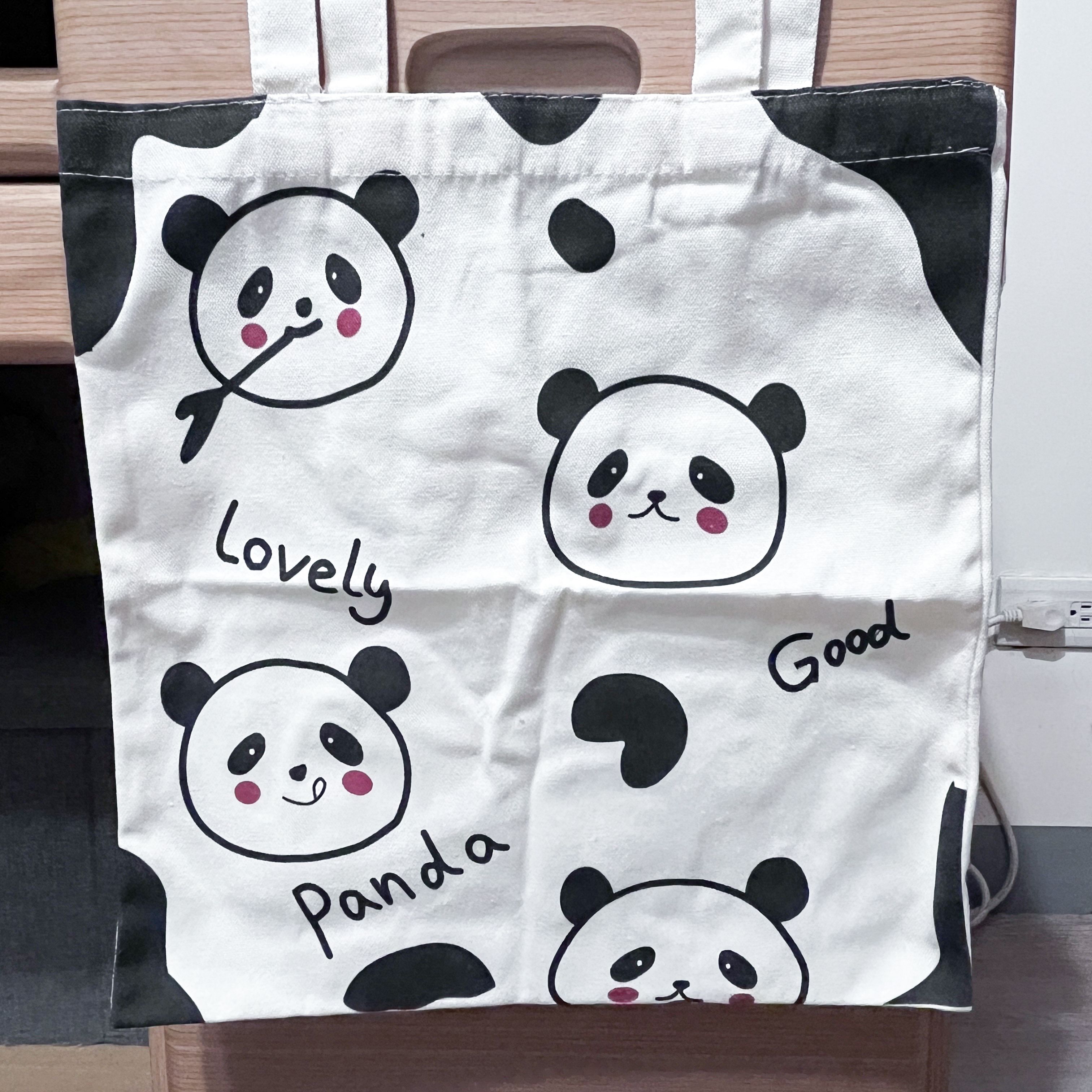 熊貓大頭帆布袋