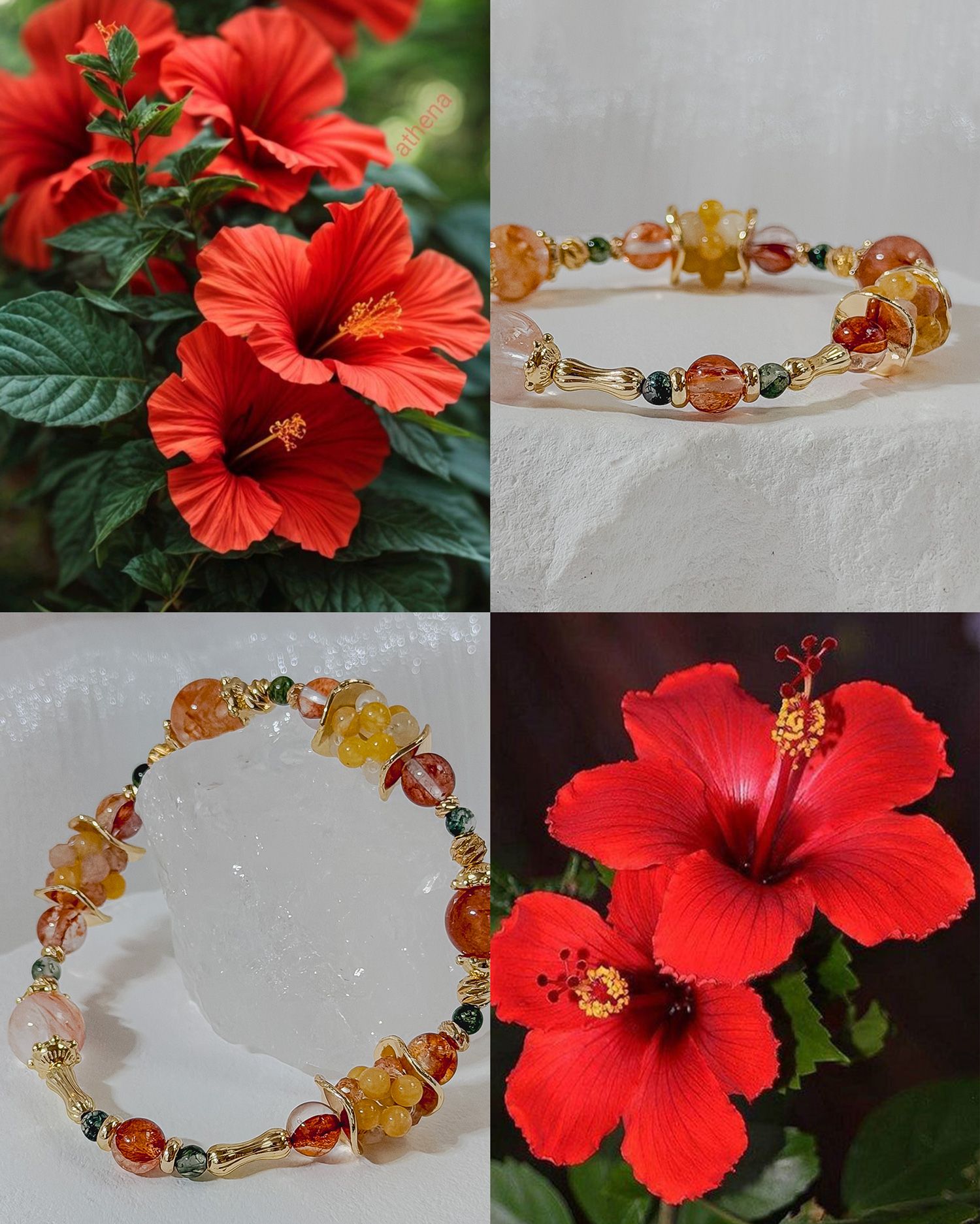 扶桑花．花園系列丨天然水晶 設計款手環 B60306