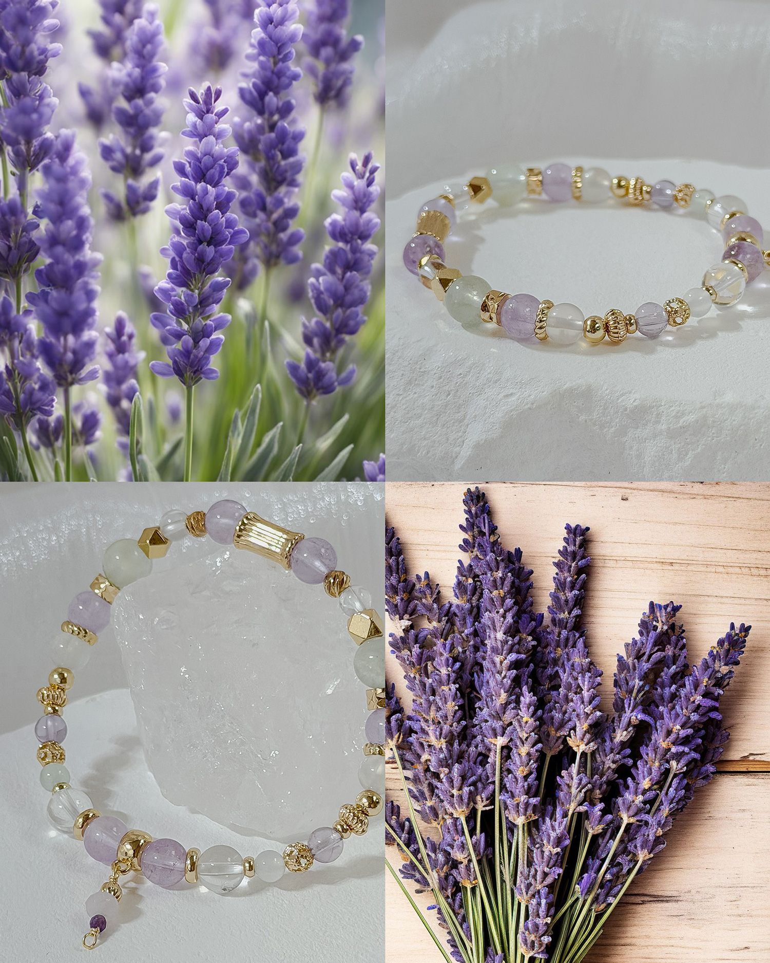 薰衣草．花園系列丨天然水晶 設計款手環 B60302