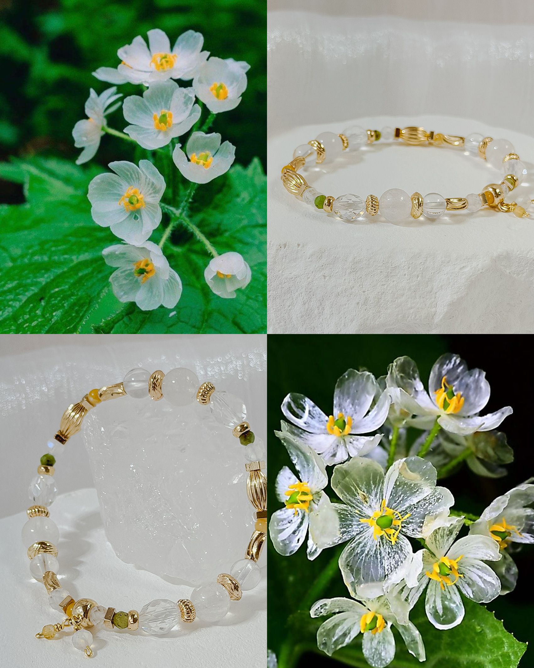 山荷葉．花園系列丨天然水晶 設計款手環 B60301