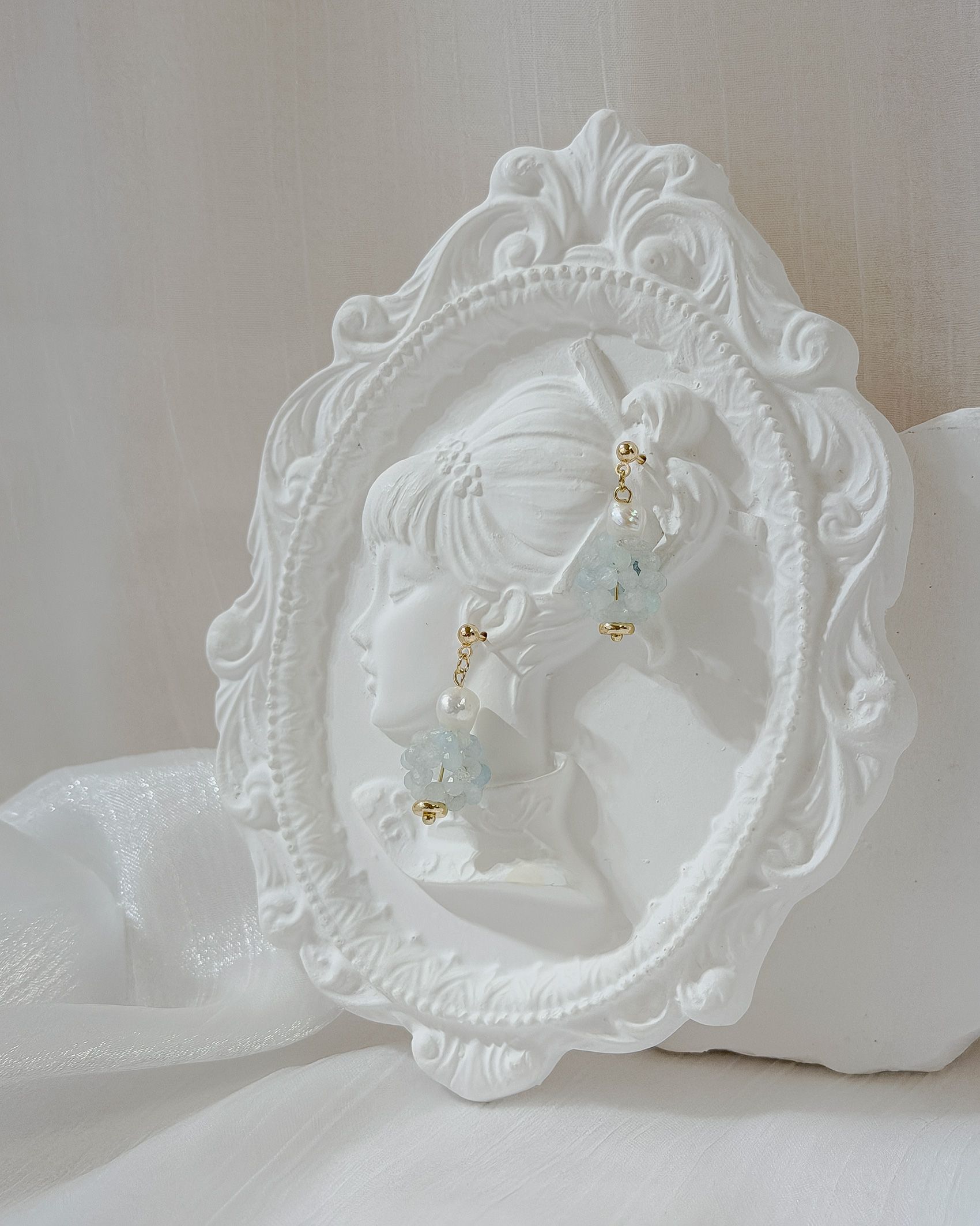 繡球花．花園系列｜可改夾｜純銀耳針 E60301_S