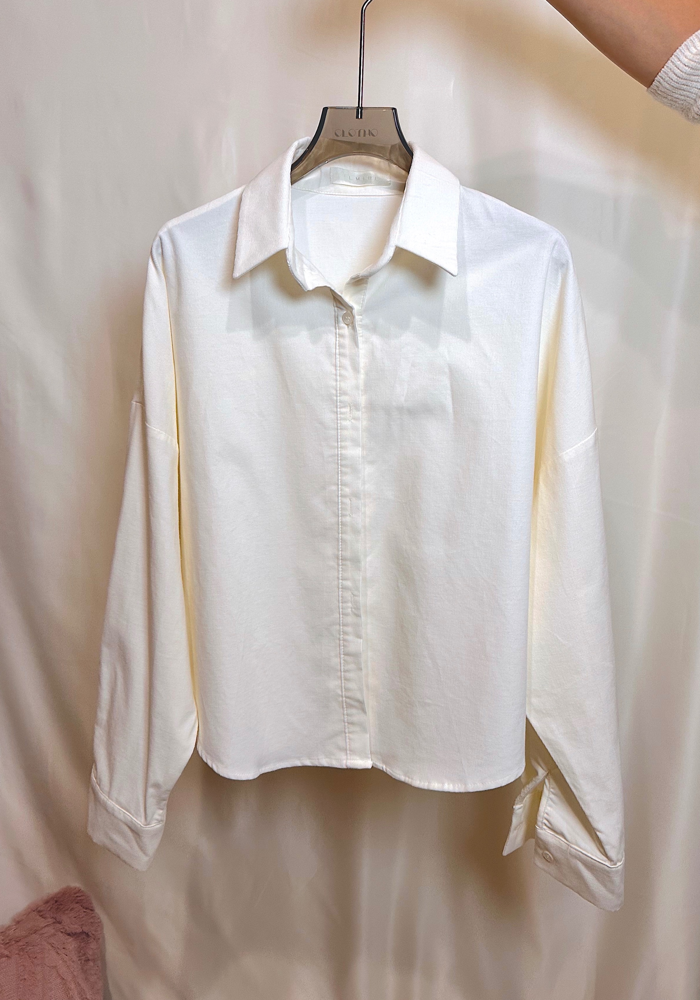 燈芯絨長袖傘狀襯衫