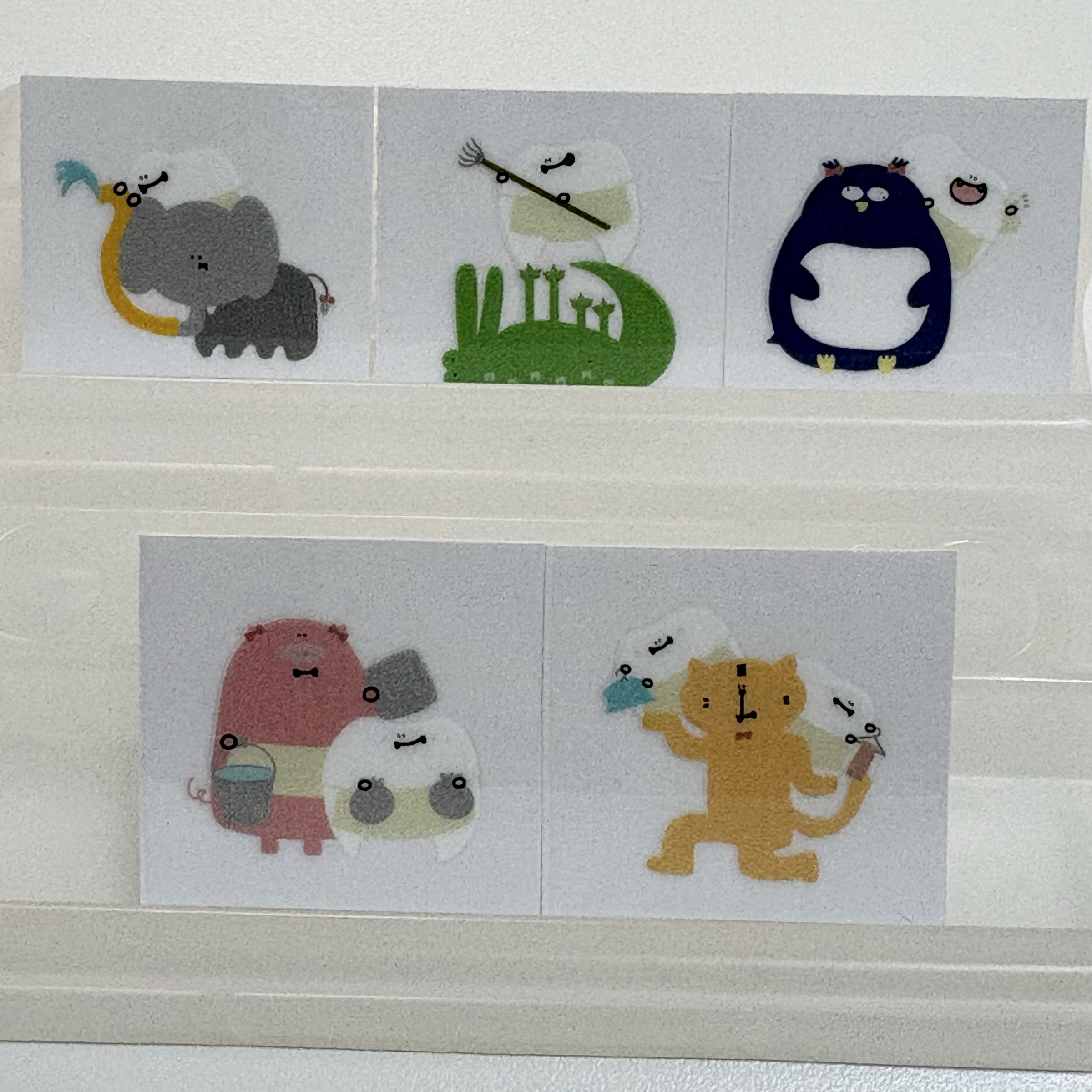 兩顆牙齒Zoo轉印貼1.5cm-2cm