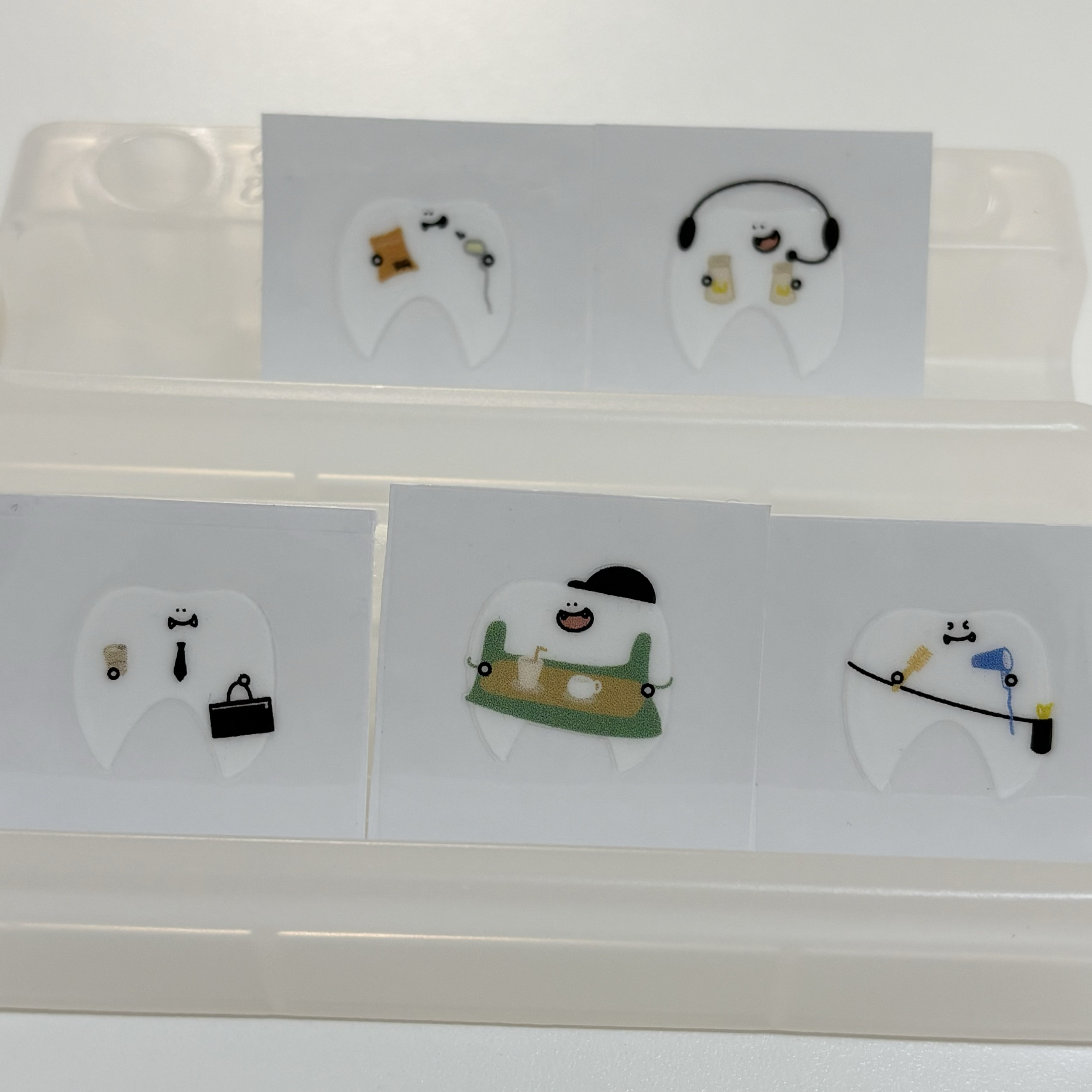 兩顆牙齒轉印貼1.5cm-2cm