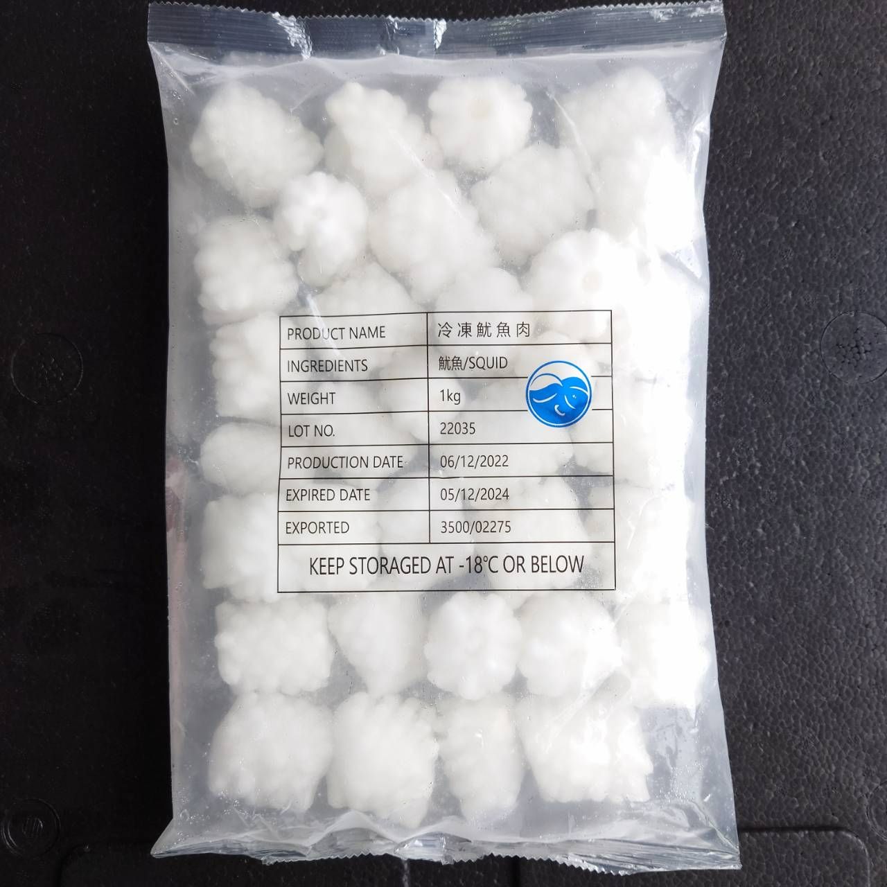 魷魚刻花 1000g （40%保鮮冰）