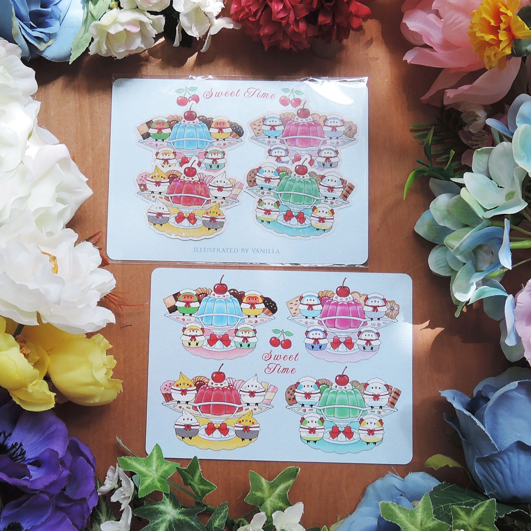 小鳥的美好甜品貼紙套組-百匯果凍船