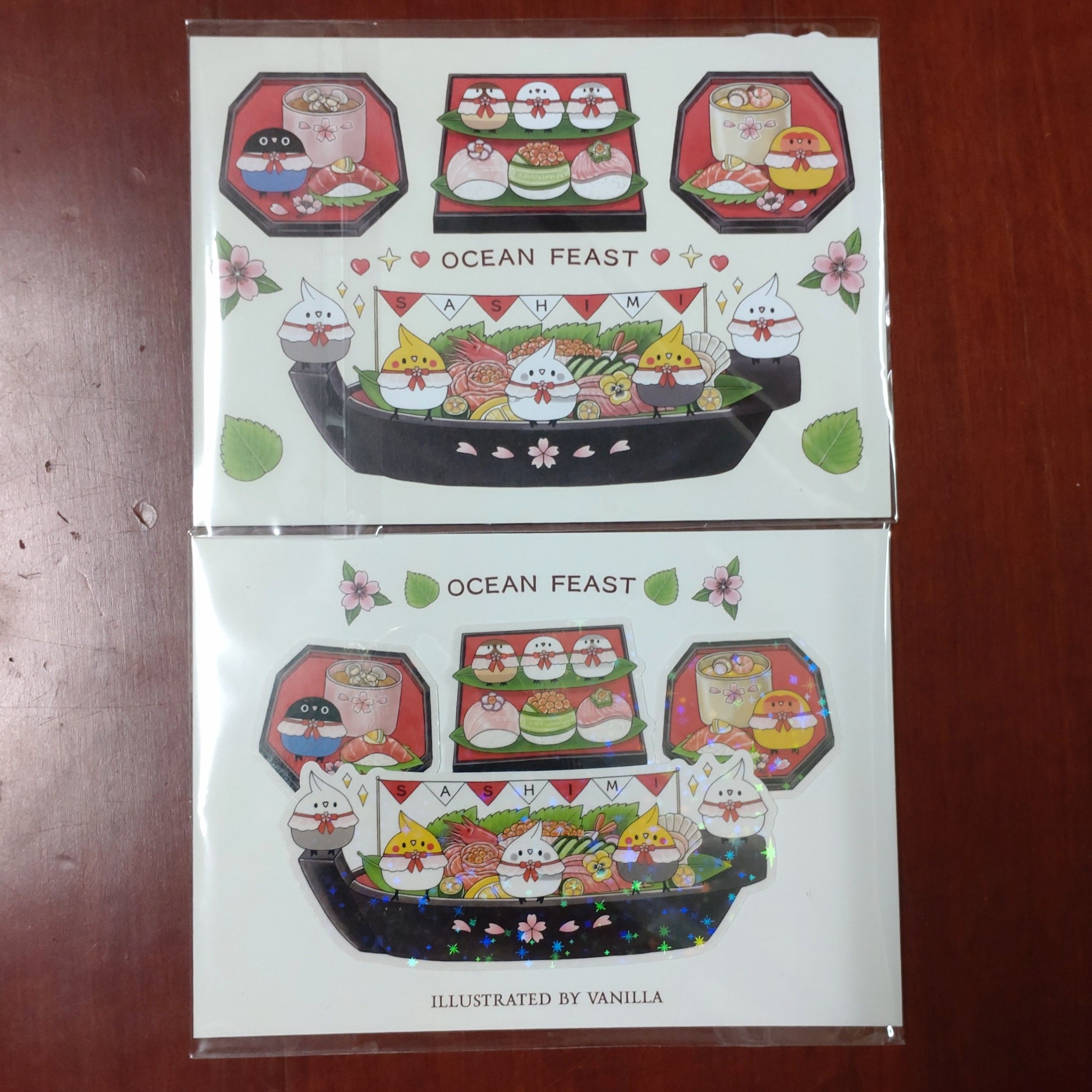 小鳥的海洋饗宴貼紙套組