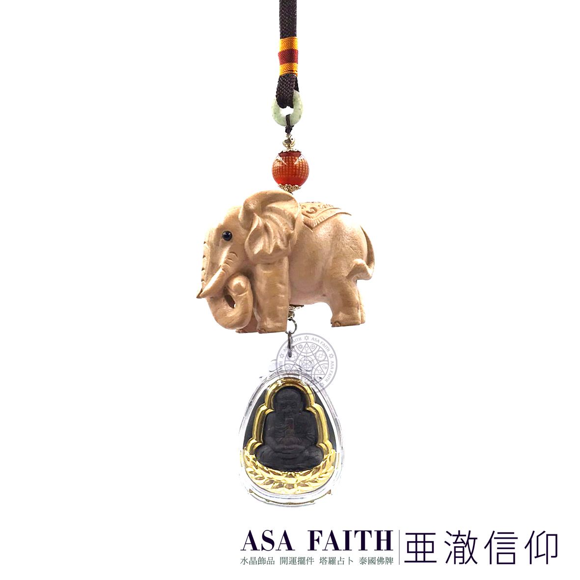 【亞澈信仰】行車平安車掛聖物 龍婆托自身坐蓮花車掛 2560 龍婆托 泰國彿牌 汽車掛飾 開光加持 避邪檔煞 南傳聖物